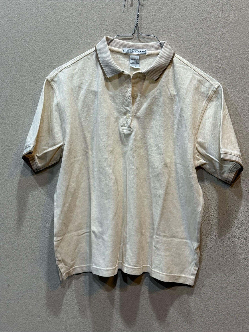 Vintage Izod Club Polo Collared Shirt White Women Large